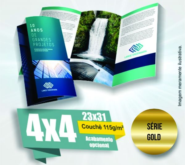 Folder - 23x31cm - Couchê 115g/ m² 1000 unidades